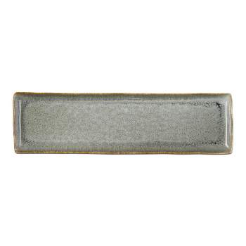 tagltd Gray Reactive Glaze Stoneware Snack Serving Platter, 14L inches, Dishwasher Safe