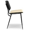 Okak Leather Dining Chairs with Rattan Back Set of 2, High-Density Sponge, Electroplated Legs & Anti-Tip Design for Dining/Living Room Bedroom - 2 of 4