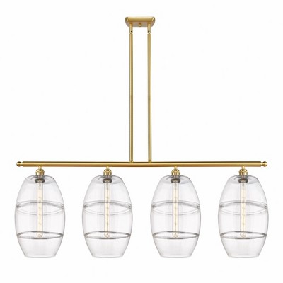 Vaz - 4 Light Stem Hung Island In Industrial Style-19 Inches Tall and 48.25 Inches Wide