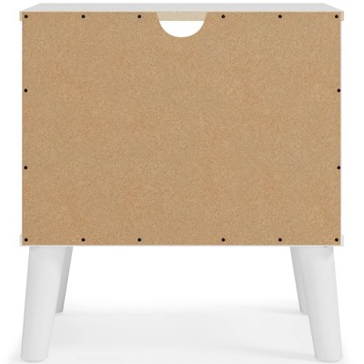 Contemporary Sugarberry & Matte White Nightstand with Open Shelving