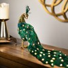 Northlight Glittered Peacock with Faux Pearls Christmas Decoration - 22" - Green - 3 of 4