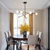 POWLIG 6-Light Vintage Black Gold Linear Sputnik Chandelier Light, Bulbs not Included - 2 of 4