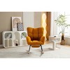 Tufted Teddy Fabric Rocking Chair with Adjustable Footrest and Pocket,Modern Wide Accent Glider for Living Room or Bedroom-Baofuwish - 4 of 4