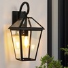 DAKAFUL Matte Black Outdoor Wall Lantern, Aluminum & Glass Exterior Light Fixture, AC 120V 100W Max E26 Socket Wall Mount for Exterior Use - 2 of 4