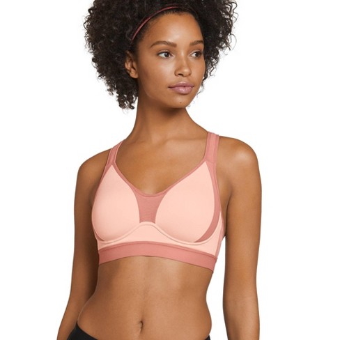 Jockey Women Forever Fit Mid Impact Molded Cup Active Bra 2X Rose Petal