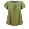 GRACE & GRANDEUR Women's Plus Size 2 Pcs Set Toothpick Pleated Texture Tops and V Neck Ruffle Tie Dye T-shirt - 4 of 4