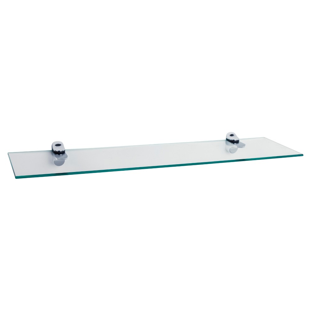 Photos - Kids Furniture 24" x 6" Glass Floating Shelf with Brackets Clear/Silver - Danya B.