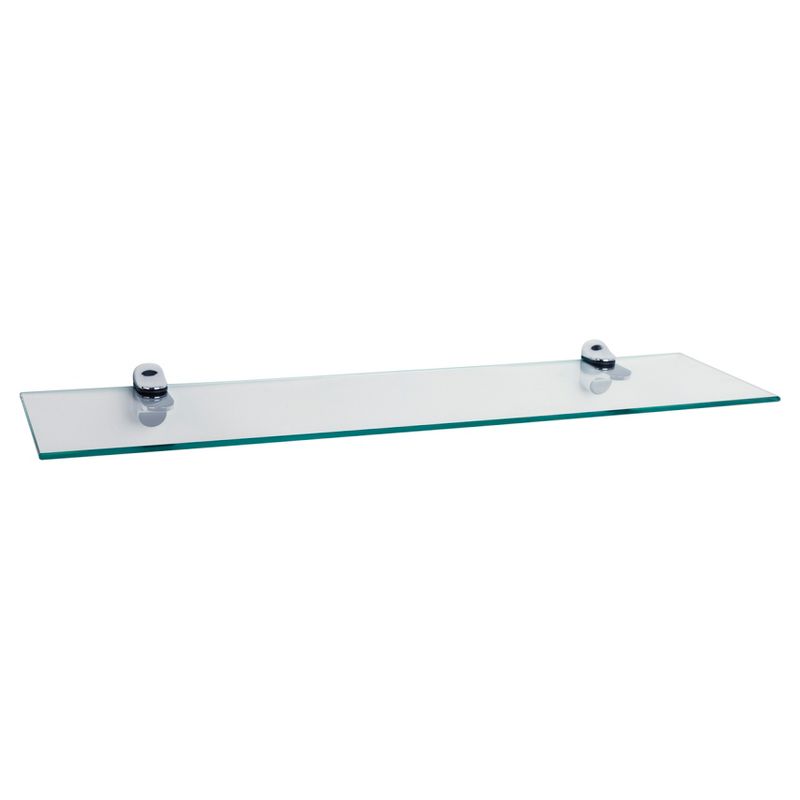 24" x 6" Glass Floating Shelf with Brackets Clear/Silver - Danya B., 1 of 4
