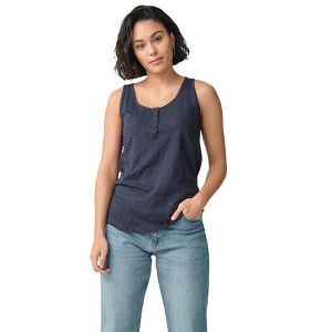 ellos Plus Size Knit Henley Tank - 1 of 4