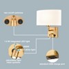 CLAXY Modern Brass Wall Sconces with LED Reading Light USB Port - 3 of 4