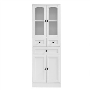 TiramisuBest Tall Storage Cabinet with Three Drawers for Bathroom/Office, Black - 1 of 4
