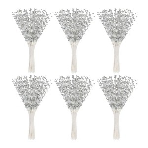 Unique Bargains No Fading Plastic Decorations Pearl String Bouquet 60 Pcs - 1 of 4