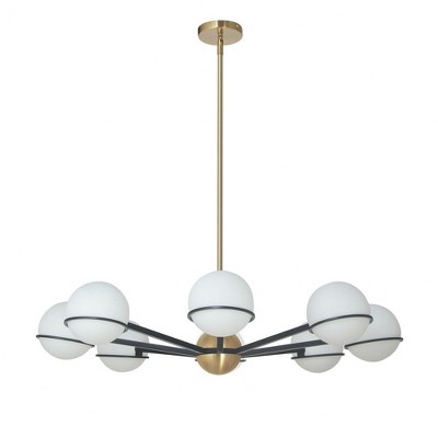 Dainolite Sofia 8 - Light Chandelier in  Matte Black/Aged Brass