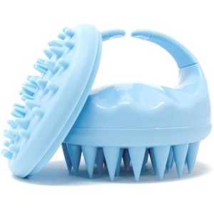 Flathead Products Hair Scalp Massager and Shampoo Brush for Shower Dandruff Removal 2 Pieces Blue