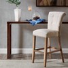 30" Lorsted Barstool Cream: Upholstered Rectangle Seat, Bronze Plated Finish, Wood Legs - 2 of 4