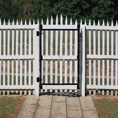Adjustable Black Steel Frame Gate Building Kit with Truss Cable System
