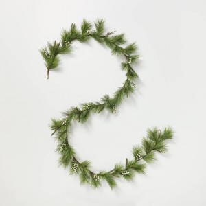 12' Long Needle Pine with White Berry Garland - Hearth & Hand™ with Magnolia - 1 of 3