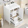 Kumasinova Modern 24" Bathroom Vanity with Ceramic Sink,Bathroom Vanity Cabinet with Adjustable Shelf & Drawer,Gold Knobs for Bathroom - 2 of 4