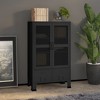 vidaXL Storage Cabinet Office Cabinet with Mesh Doors for Living Room Metal - 2 of 4
