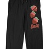 Valentine's Day Sweet Chocolate Strawberries Men's Black Sleep Pants - 2 of 4