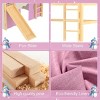 TopComfy Beds Full Size House Loft Bed with Sills and Tents Loft Bed with Ladders and Slide No Box Spring Needed for Bedroom, Pink, 78"*57.2"*80.6" - 3 of 4