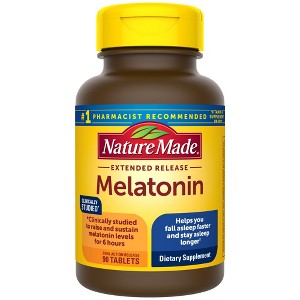 Nature Made Melatonin 100% Drug Free Sleep Aid for Adults  4mg Extended Release Tablets - 90ct - 1 of 4
