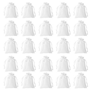 Unique Bargains Mini Smooth Soft Wedding Christmas Satin Bags with Drawstring 30 Pcs - 1 of 4