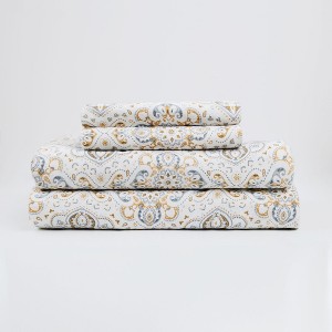 Lintex Linens Roxana Paisley 100% Cotton 4-Piece Flannel Sheet Set – Stylish, Ultra-Soft & Machine Washable - 1 of 3