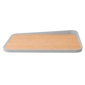 BergHOFF Leo 16.25" Bamboo Cutting Board, Anti-Slip, Rubber Ring, Grey - 1 of 4