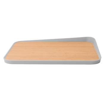 BergHOFF Leo 16.25" Bamboo Cutting Board, Anti-Slip, Rubber Ring, Grey