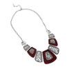 SOHI Women's Burgundy Red The Giza Statement Necklace - 2 of 4