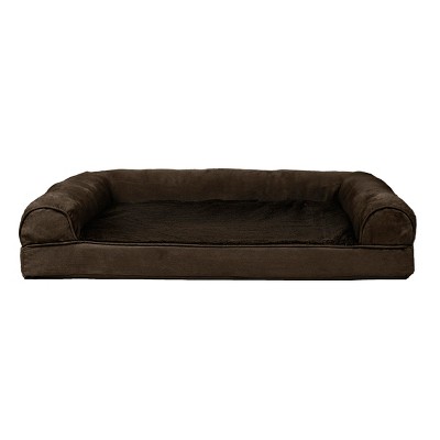 Large Espresso Orthopedic Foam Sofa Pet Bed