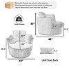 Modern Swivel Chair, Removable Cushions, Plush Corduroy, Engineered Wood Frame, Cozy Corner For Living Room Or Bedroom-The Pop Home - 4 of 4
