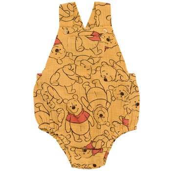 Disney Winnie the Pooh Baby Cotton Gauze Short Overalls Newborn to Infant