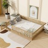 TIRAMISUBEST Twin/Full/Queen Size Floor Bed with Fence and Door, Rubber Wood Floor Platform Bed Montessori Bed Toddler Bed with Safety Guardrails - 2 of 4