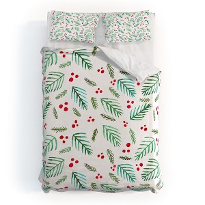Angela Minca Xmas branches white Duvet Cover + Pillow Sham(s) - Deny Designs - 1 of 4