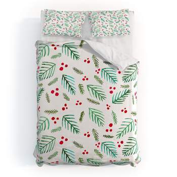 Angela Minca Xmas branches white Duvet Cover + Pillow Sham(s) - Deny Designs