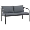 vidaXL Sofa Dark Grey Frame, Light Grey Cushions Aluminum, 100% Polyester - 2 of 4