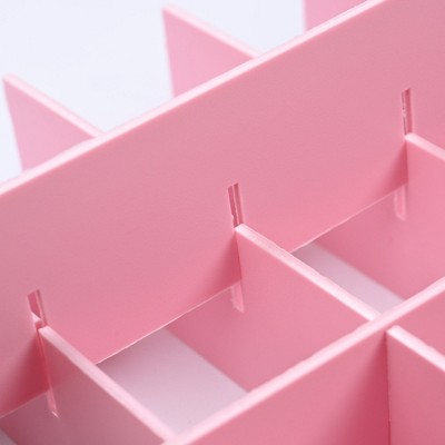 Pink Adjustable 30-Slot Nail Polish Divider Organizer
