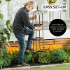 Evergreen Garden 5 ft Metal Garden Obelisk Trellis for Climbing Plants Vines, Clematis & Flowers | Floral Pattern Arch Trellis (Bronze) - 2 of 4