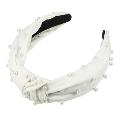 Unique Bargains Women\'s Decor White Knotted 1 : Faux Pc Pearl Headband Target