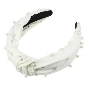 Unique Bargains Women's Faux Pearl Decor Knotted Headband 1 Pc - 1 of 4