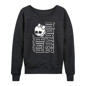 Women's - Monster High - Monster High Splatter Lightweight French Terry Wide Neck Long Sleeve Shirt - 1 of 4