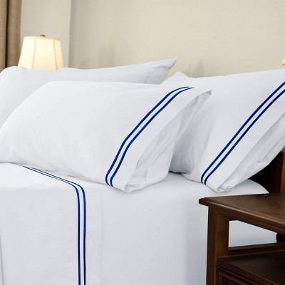 SUBRTEX 4-Piece Bed Sheet Set – Breathable Sheets & Pillowcases with Deep Pockets, White