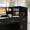 Famapy L-shaped Reception Desk Multifunctional Welcome Desk Workstation - image 4 of 4