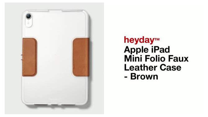 Apple iPad Mini Folio Faux Leather Case - heyday&#8482; Brown, 2 of 6, play video