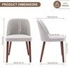 Wooden Upholstered Dining Chairs Set of 2: Padded seat, wood legs. Modern fabric side chairs for kitchen, dining room, cafe - 2 of 4