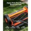 VEVOR Push Reel Lawn Mower 14 inch, 5 Blades Manual Push Mower No Motor, 0.6-1.75 in Adjustable Cutting Height, Orange&Black - 4 of 4