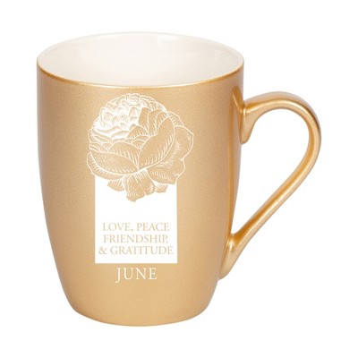 Elanze Designs Love Peace Friendship And Gratitude Vegas Gold 10 ounce New Bone China Coffee Cup Mug