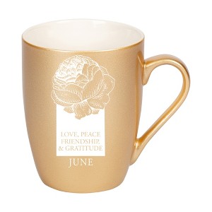 Elanze Designs Love Peace Friendship And Gratitude Vegas Gold 10 ounce New Bone China Coffee Cup Mug - 1 of 4